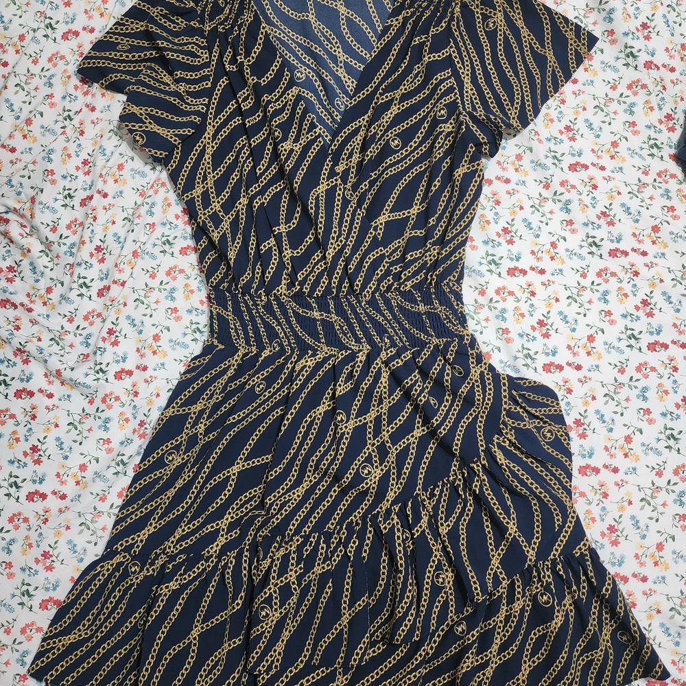 Michael Kors Black and White Asymmetrical Sundress
